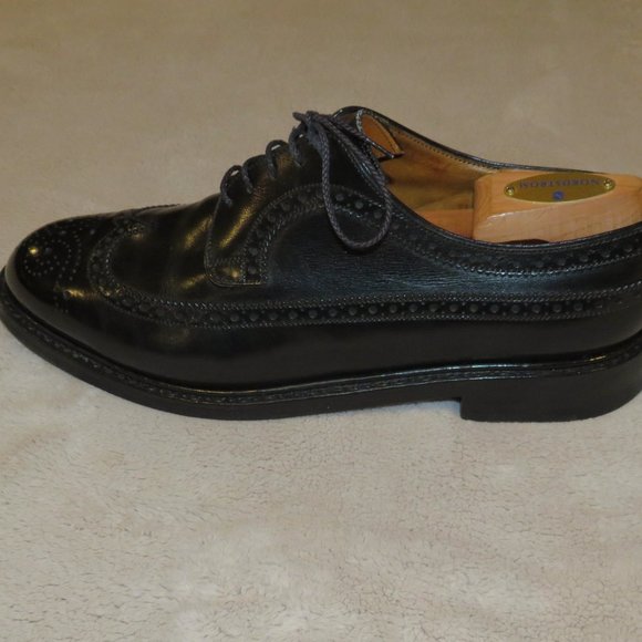 JM Weston 576 Long Wingtip Black Boxcalf Leather Men's Derby US 10 D UK 9 D - Picture 4 of 10